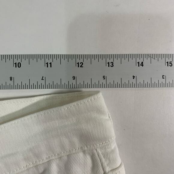 Agolde 25 Riley High Rise Straight Crop Stretch In Sour Cream White *flaw - Picture 6 of 10